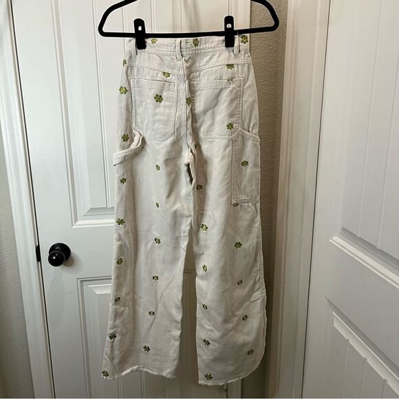Forever 21 Corduroy Women’s Carpenter Pants Size XS Smiley Face Flowers - Picture 6 of 12